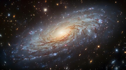 Obraz premium Stunning Spiral Galaxy in Deep Space with Stars and Nebulae