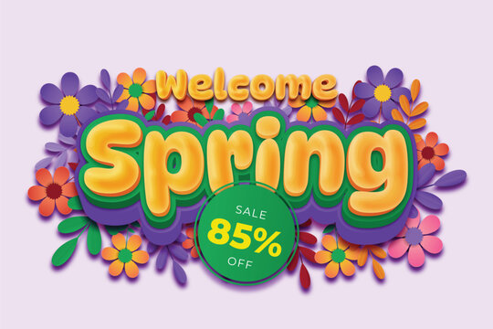 A poster for spring sale with editable text effect