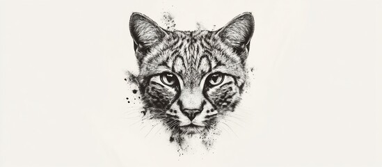 Naklejka premium Majestic Bobcat: A Monochrome Masterpiece