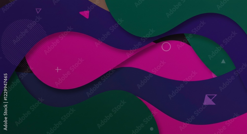 Poster abstract swirling abstract: a dynamic, fluid design composed of vibrant overlapping layers of dark b