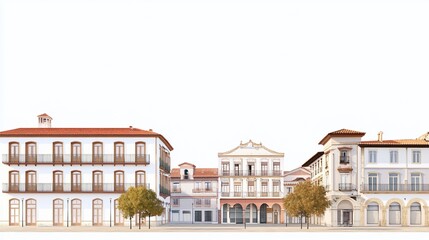 Obraz premium Architectural Rendering: Charming European Town Square