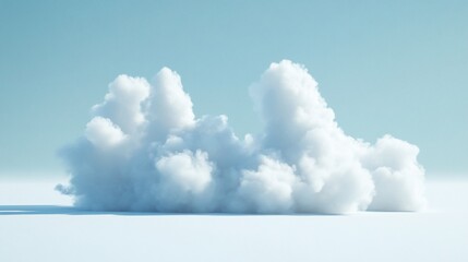Dreamy Cumulus Cloud Formation on a Minimalist Landscape