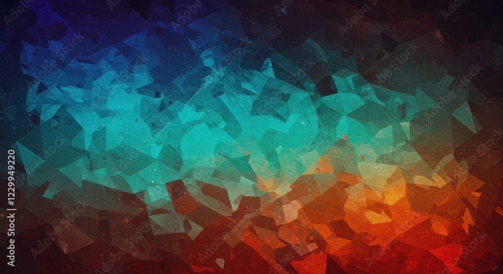 Poster abstract blue and red geometric pattern: a captivating abstract backdrop featuring an interplay of v