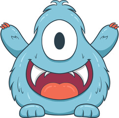 Cute and Playful Monster Illustration Cartoon