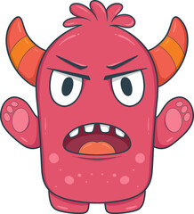 Cute and Playful Monster Illustration Cartoon