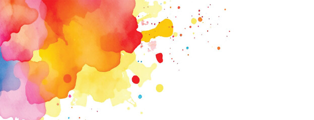 Holi colorful abstract liquid watercolor background with artistic, paint, splashes, grunge, splatter, texture, powder, Artwork for creative banner, card, template, effect, ink, blot design vector