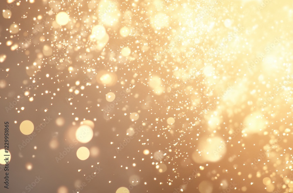 Poster beautiful golden bokeh effect with shimmering light particles creating a dreamy and magical atmosphe