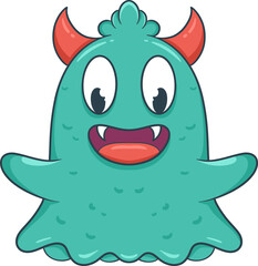 Cute and Playful Monster Illustration Cartoon