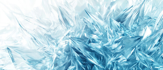 Sparkling blue ice crystals with sharp edges, ultra detailed textures. Macro shot capturing the beauty of frozen nature, transparency, and cool winter aesthetics.Abstract background. Generative ai