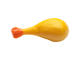 Plastic chicken drumstick toy isolated on transparent or white background, png
