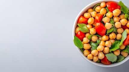 Healthy Chickpea Salad with Tomatoes and Spinach A Fresh and Vibrant Culinary Image