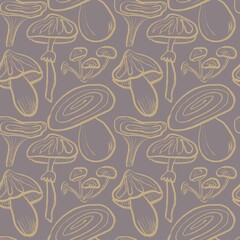 Mushrooms pattern and wallpaper.