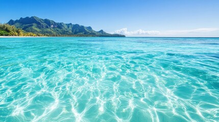 Crystal-clear water surface with gentle waves and perfect natural ripples