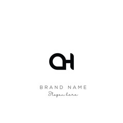 Minimal creative initial based AH logo and HA logo. Letter AH HA creative elegant monogram Black and white.