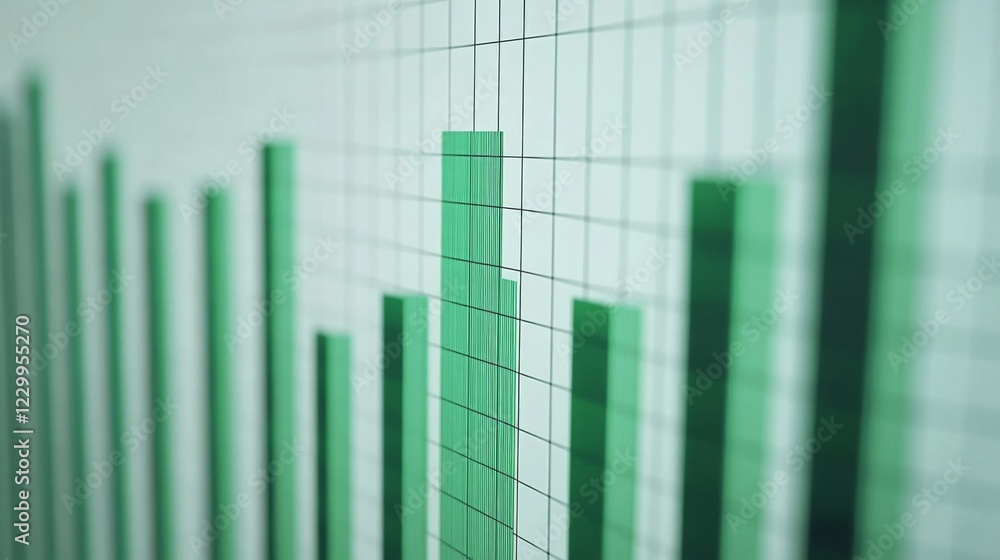 Poster a financial bar chart showing comparison of investment returns, with green bars rising sharply to sy
