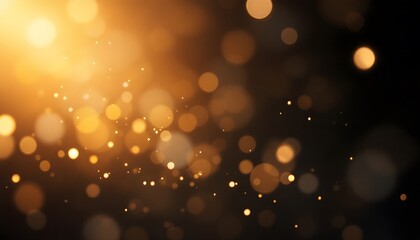 Golden Bokeh Lights Abstract Background Image