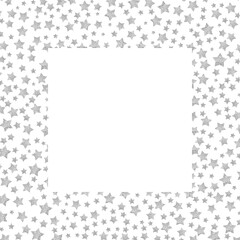silver Stars in Square Frame Square frame made up of small silver stars arranged along the edges, creating a decorative border with a transparent center.

