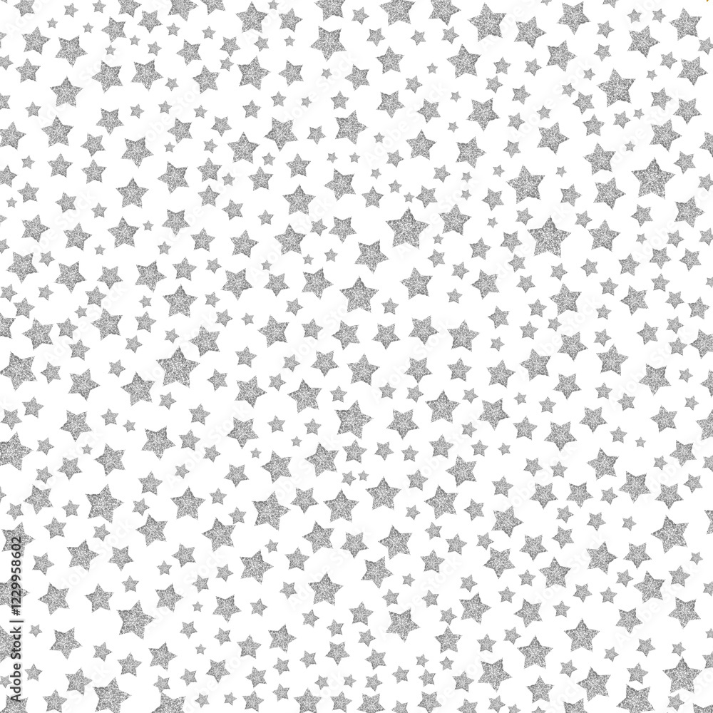 Poster pattern of small gray stars scattered evenly across a transparent background, creating a filled spac