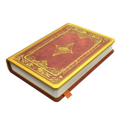 Antique Leather Bound Book with Ornate Gold Foil Design