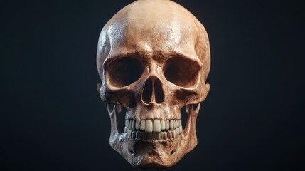 Obraz premium A highly detailed and realistic skull image, suitable for educational materials, medical illustrations, or artistic projects