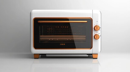 Obraz premium A modern electric toaster oven with a sleek design against a white background.