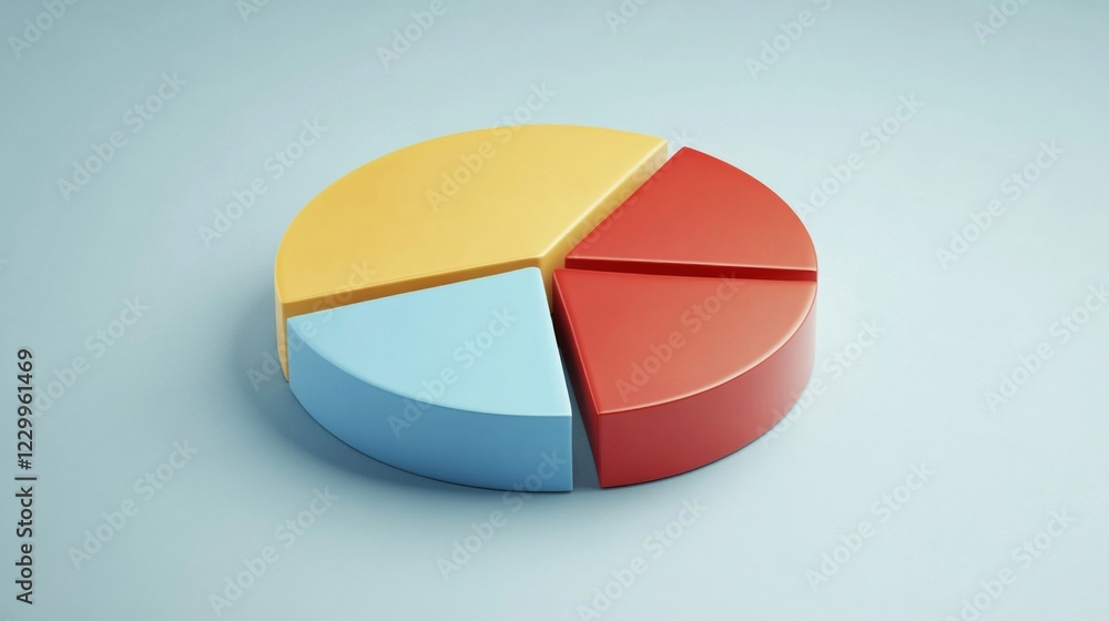 Leinwandbilder a modern pie chart with colorful slices set on a light gradient background, with slight d effects an