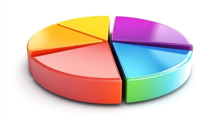 A modern pie chart with vibrant colors and clean, divided segments, set against a white background for a sharp, minimalist look
