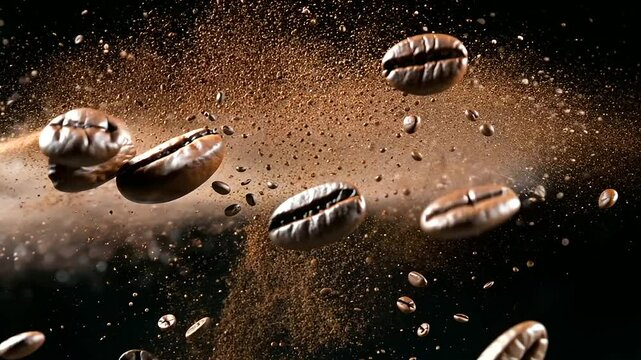 1_Coffee Beans in Motion with Dynamic Lighting