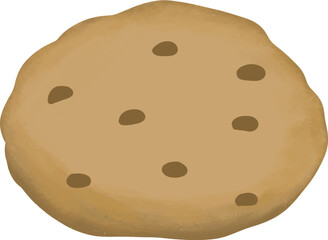 Vector illustration chocolate chip cookie. a cookie isolated on white background