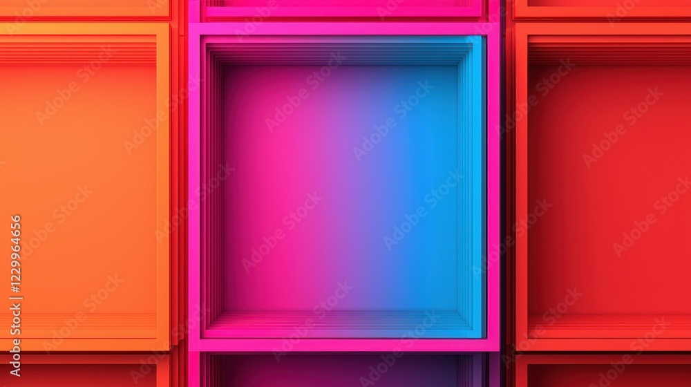 Aufkleber colorful abstract background with empty square frames for design