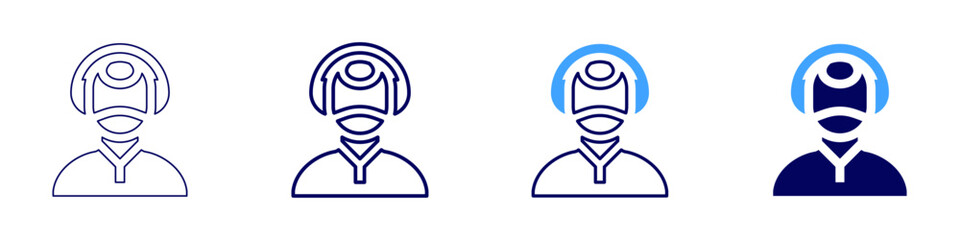 Call center CRM icon in 4 different styles. Thin Line, Line, Bold, and Bold Line. Duotone style. Editable stroke