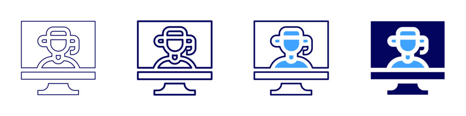 Call center turnover icon in 4 different styles. Thin Line, Line, Bold, and Bold Line. Duotone style. Editable stroke
