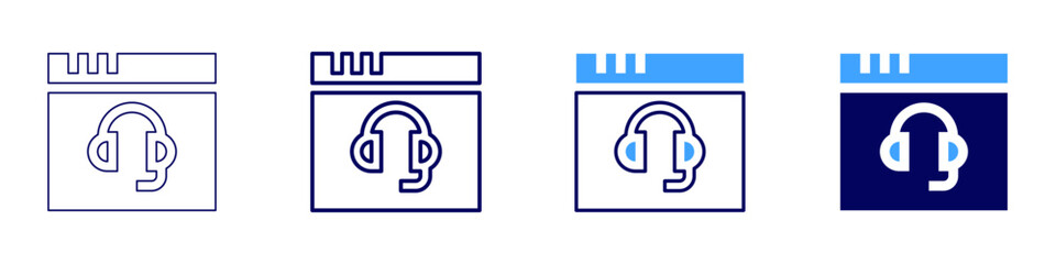 Call center virtual agents icon in 4 different styles. Thin Line, Line, Bold, and Bold Line. Duotone style. Editable stroke