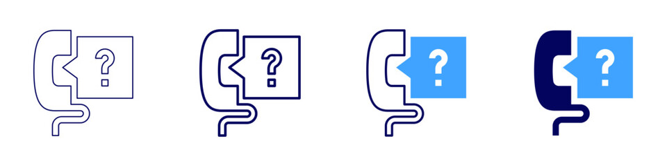 Call volume data icon in 4 different styles. Thin Line, Line, Bold, and Bold Line. Duotone style. Editable stroke