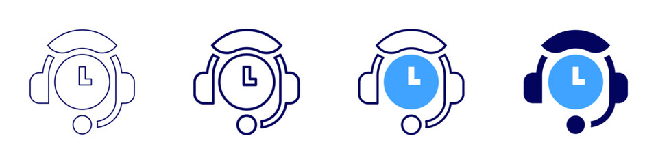 Customer support automation icon in 4 different styles. Thin Line, Line, Bold, and Bold Line. Duotone style. Editable stroke