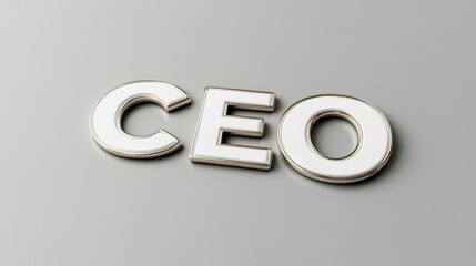 A sleek and modern nameplate displaying CEO on a clean white surface.