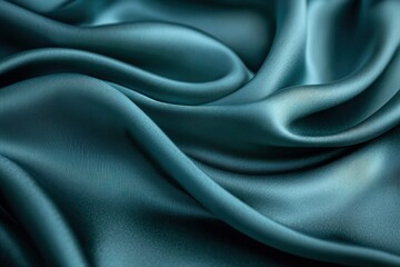 Obraz premium Teal satin fabric draped background for luxury product display or website backdrop
