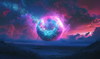 Cosmic Eye Abstract Art with Galaxy and Vibrant Colors