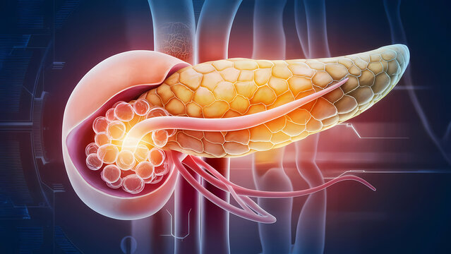 3D Render of a Highly Detailed Anatomically Accurate Human Pancreas With a Slightly Lobulated Texture - Digital Art