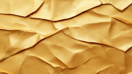 Textured Golden Surface with Creased and Wavy Patterns