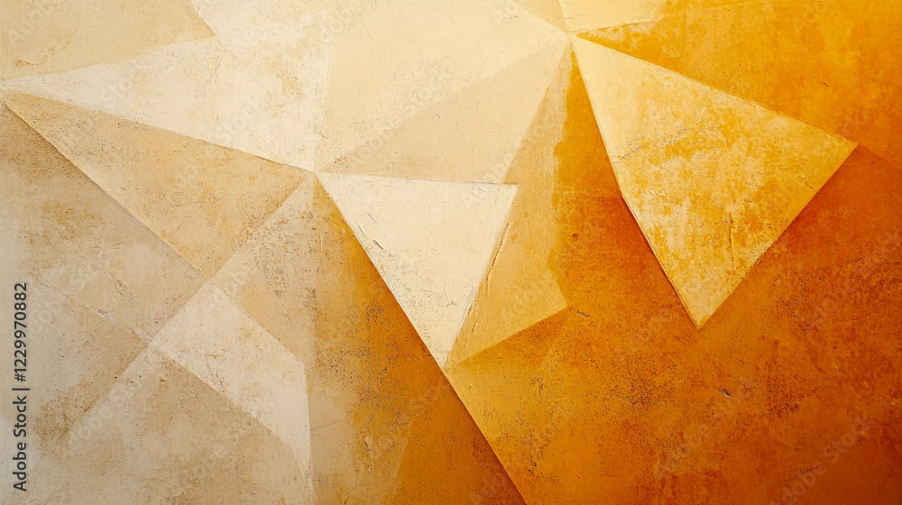 Poster abstract geometric pattern with warm colors and textured surfaces in a modern design