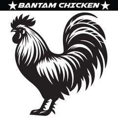 Bantam Chicken silhouette vector illustration