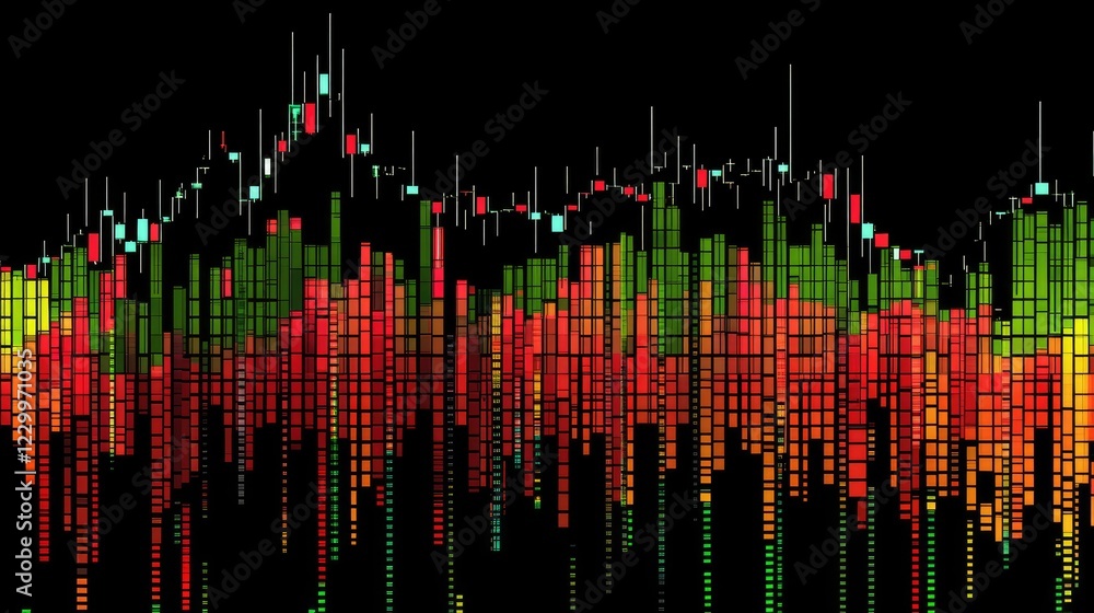 Aufkleber a technical trading analysis with stochastic oscillator and volume indicators.
