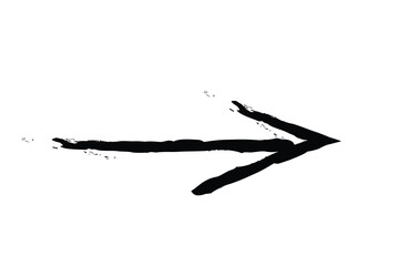 Obraz premium Hand-drawn right arrow with brushstroke texture 