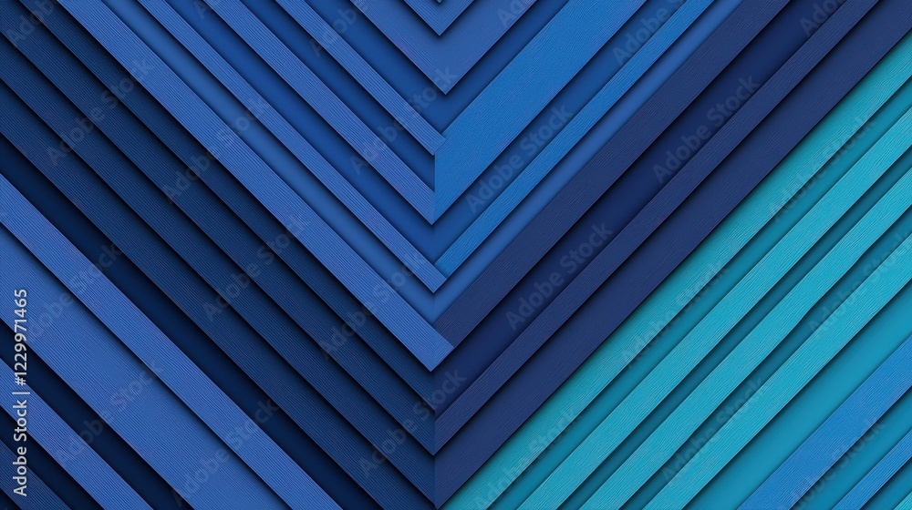 Poster abstract blue layered background with geometric patterns and depth