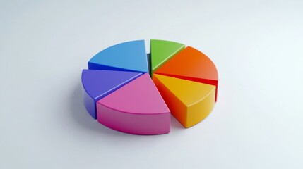 Obraz premium A simple, clear pie chart illustrating household financial planning, with different categories for savings, bills, and leisure, presented on a clean white surface.