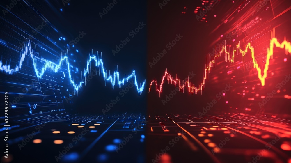 Poster a visual comparison of fundamental vs technical analysis in the trading world.