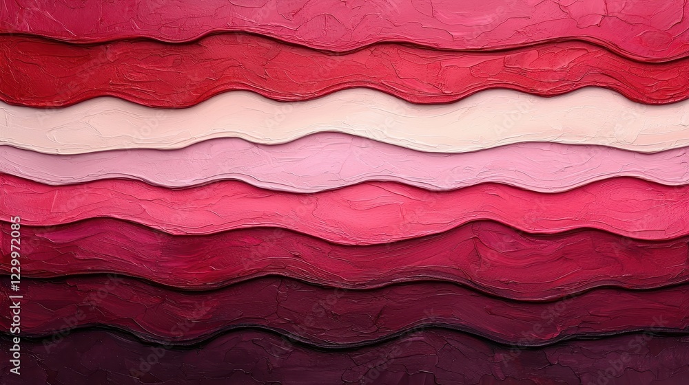 Poster textured wave pattern in shades of red and pink for art projects