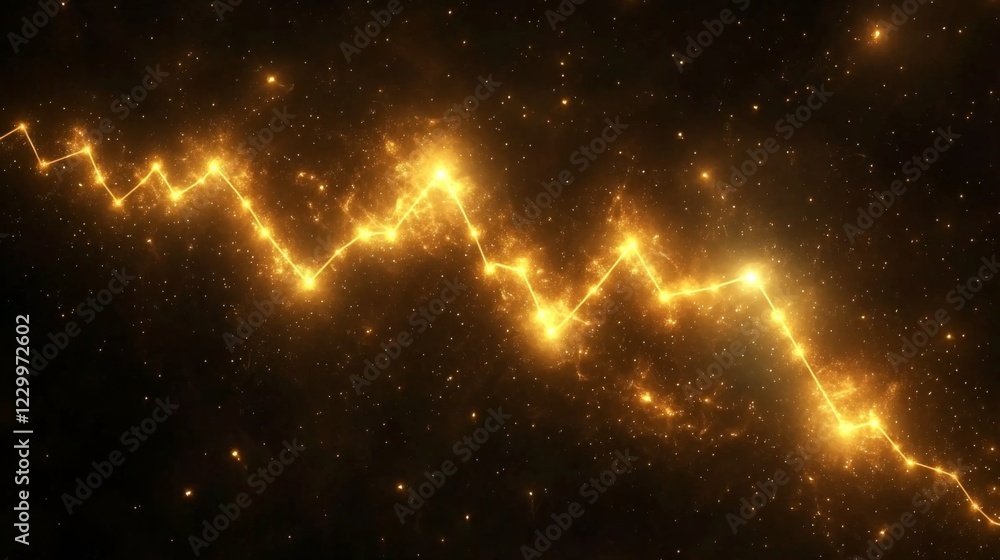 Aufkleber A sleek line graph displaying fluctuating business trends, with a glowing upward trajectory on a dark background, showcasing financial growth and stability