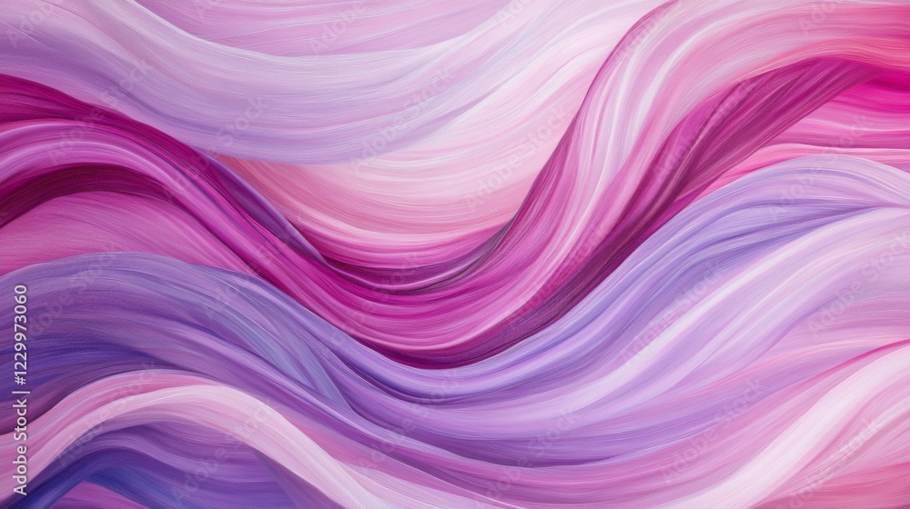 Leinwandbilder a soothing abstract image of soft, wavy lines in gradient shades of pink and lavender, flowing seaml